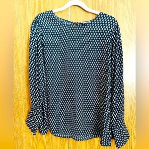 Prologue Black with white round pattern Blouse.